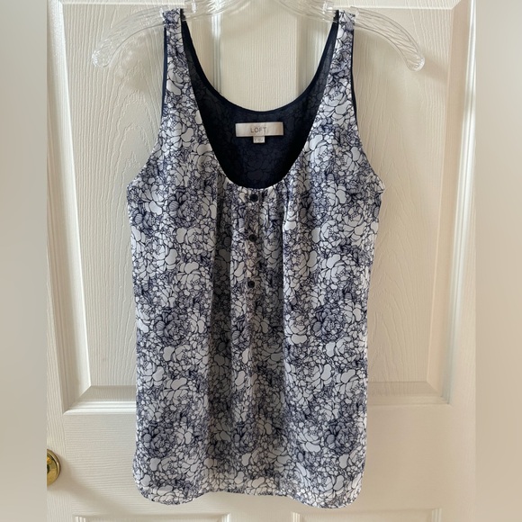 Loft blue and white shell/cami - Picture 1 of 4